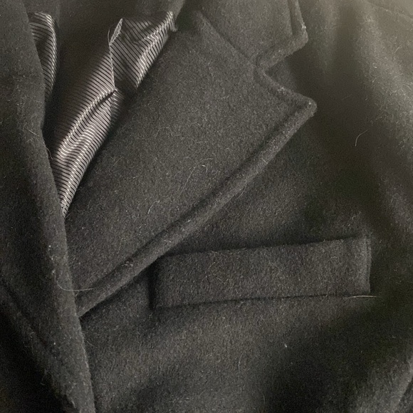 NWT Lauren Ralph Lauren Single Breasted Wool Blend Reefer Coat in Black size 10 - Picture 17 of 17